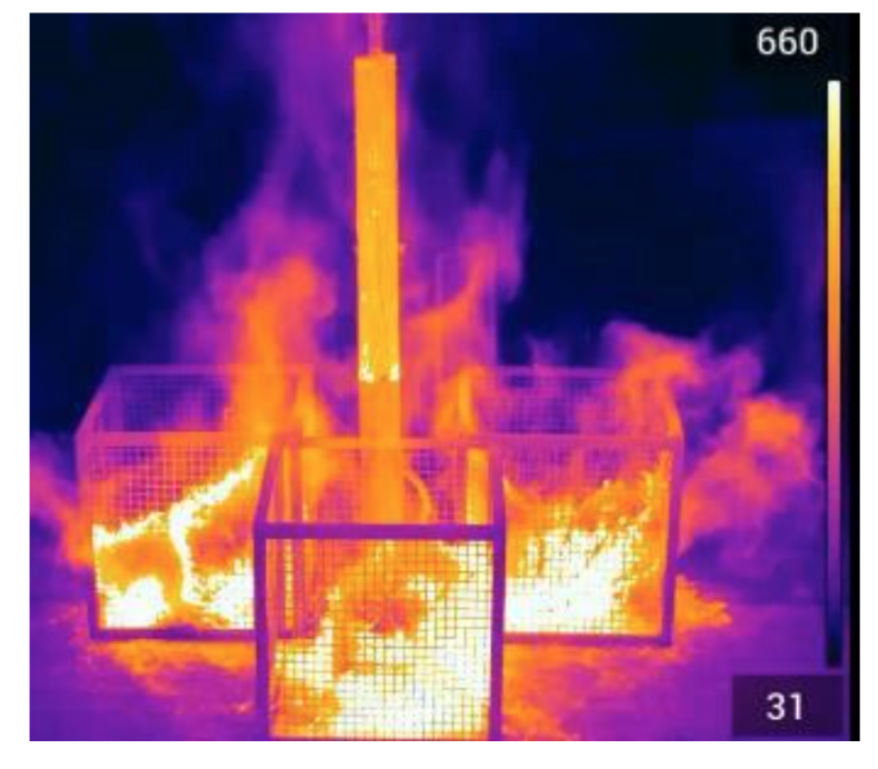 Imagem infravermelho do ensaio