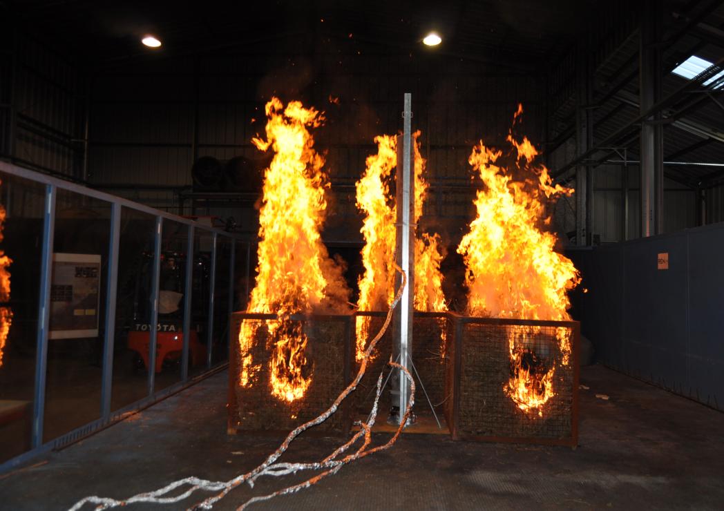 Teste de resistência ao fogo